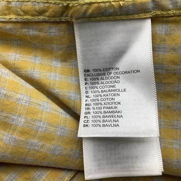 The North Face Mens Short Sleeve Button Up Shirt Yellow Check Size Large - Picture 5 of 6